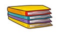 Stack of Colorful Books for Education and Knowledge, vector design Generative AI Royalty Free Stock Photo