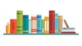 Stack of Colorful Books Flat Vector Icon, vector design Generative AI Royalty Free Stock Photo