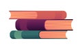 a stack of colorful books in a flat vector illustration representing knowledge and education designed with simplicity