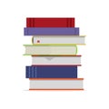 Stack of colorful books icon. Pile of books with shadow. Template design for school or university
