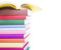 Stack of colorful books isolated on white background Royalty Free Stock Photo