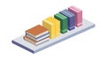 Stack of Colorful Books Isometric Icon, vector design Generative AI Royalty Free Stock Photo