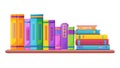 Stack of Colorful Books: Knowledge, Education & Learning, vector design Generative AI Royalty Free Stock Photo