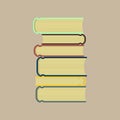 Stack of colorful books. Vector illustration. Royalty Free Stock Photo