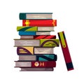 Stack of colorful books on a white background. Pile of education books vector. Illustration in flat style. Knowledge Royalty Free Stock Photo