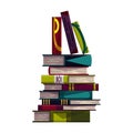 Stack of colorful books on a white background. Pile of education books vector. Illustration in flat style. Knowledge Royalty Free Stock Photo