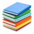 Stack of colorful books on a white background Royalty Free Stock Photo
