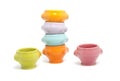 Stack of colorful bowls Royalty Free Stock Photo