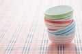 Stack of colorful bowls Royalty Free Stock Photo