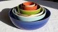 The bowls vary in size with each fitting snugly inside the next Royalty Free Stock Photo
