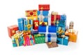 Stack of colorful Christmas presents Royalty Free Stock Photo