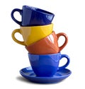 Stack of colorful coffee cups Royalty Free Stock Photo