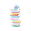 Stack of colorful coffee cups
