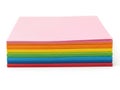 Stack of colorful construction paper sheets isolated on white background Royalty Free Stock Photo