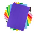Stack of colorful corrugated plastic sheets