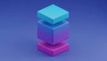 Stack of colorful cubes on gradient background Royalty Free Stock Photo
