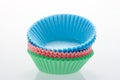 Stack of colorful cupcake cases Royalty Free Stock Photo