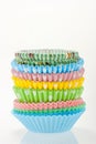 Stack of colorful cupcake cases Royalty Free Stock Photo