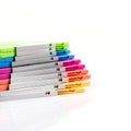 Stack of colorful diskettes isolate on white background Royalty Free Stock Photo