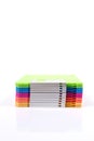 stack of colorful diskettes isolate on white background Royalty Free Stock Photo