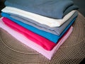 stack of colourful fabric textile Royalty Free Stock Photo