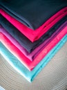 Stack of colourful fabric textile Royalty Free Stock Photo