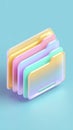 Colorful folders arranged on a light blue surface Royalty Free Stock Photo