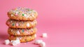 Stack of Colorful Funfetti Cookies with Sprinkles Royalty Free Stock Photo