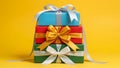 Stack of Colorful Gift Boxes with Bows Royalty Free Stock Photo