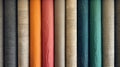 Stack of colorful hardcover books, closeup. Textured background Generative AI