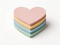 Stack of Colorful Heart-shaped Paper Objects Royalty Free Stock Photo