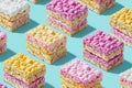 Stack of Colorful Hexagon Cereal Bars Royalty Free Stock Photo