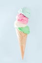 Stack of colorful ice cream scoops Royalty Free Stock Photo