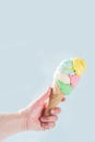 Stack of colorful ice cream scoops Royalty Free Stock Photo