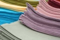 Stack of colorful linen towels