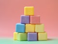 Colorful Marshmallow Stack Pink Background Royalty Free Stock Photo
