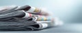 The stack of colorful newspapers ready for informative reading and analysis. AI generated image Royalty Free Stock Photo