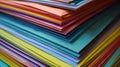 Stack of colorful paper creating a gradient effect Royalty Free Stock Photo