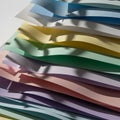 A stack of colorful paper sheets is artistically arranged with wavy edges Royalty Free Stock Photo