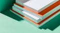 Stack of Colorful Paper Sheets on a Vibrant Background Showcasing Clean Lines and Modern Aesthetic Royalty Free Stock Photo