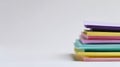 Stack of Colorful Notepaper on White Royalty Free Stock Photo