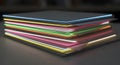 Stack of colorful papers for creative projects presentation or graphic design Royalty Free Stock Photo