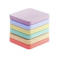 Stack Of Colorful Pastel Storage Boxes. Organization And Aesthetic Home Decor Isolated On Transparent Background Royalty Free Stock Photo