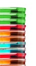 Stack of colorful Petri dishes isolated Royalty Free Stock Photo