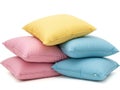 Stack of colorful pillows isolated on white background Royalty Free Stock Photo