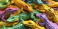 Colorful Plastic Alligators Stack Royalty Free Stock Photo