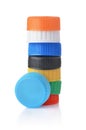 Stack of colorful plastic bottle cap Royalty Free Stock Photo