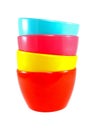 Stack of colorful plastic bowl Royalty Free Stock Photo