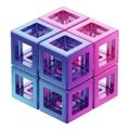 A stack of colorful plastic cubes with hollow centers Royalty Free Stock Photo