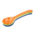 Stack of Colorful Plastic Spoons Royalty Free Stock Photo